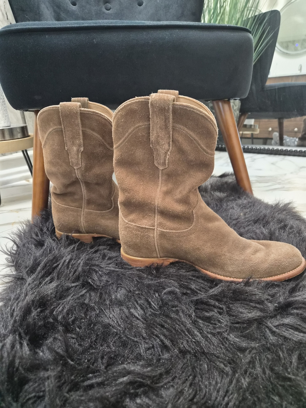 Tecovas Brown Suede Women's Cowboy Boots